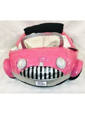Build A Bear Pink Plush Car Stuffed Animal Storage Seat Chair VW Bug Style